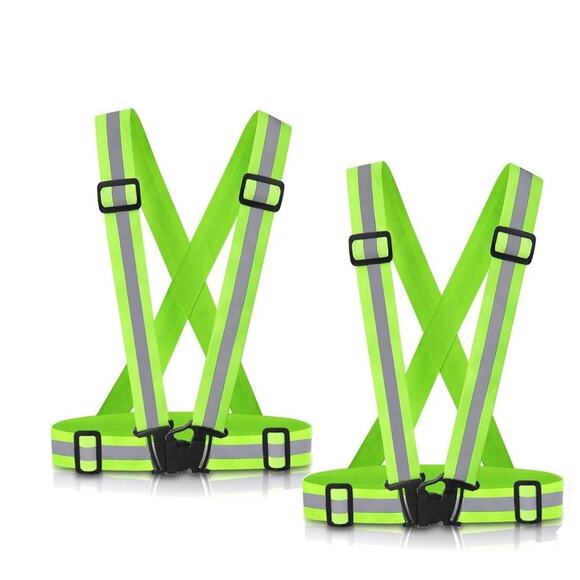 Reflective Vest Running Walking Cycling Gear 2 Pack for Men, Women and Kids - Picture 2 of 2